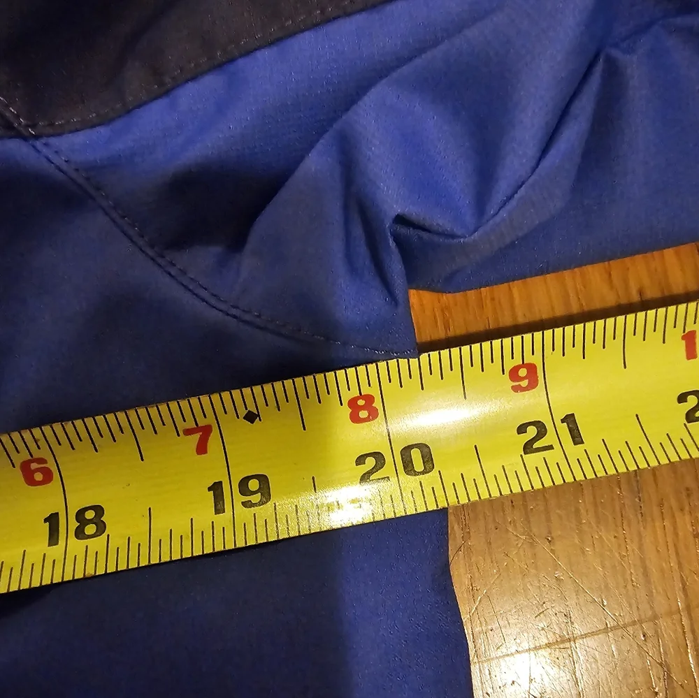 LL Bean Hooded Lined Windbreaker Jacket Blue/Pink Girl's Size L 14-16